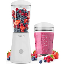 Liquidificador portátil para smoothies de 443 ml (15 oz) – Mini liquidificador de viagem branco