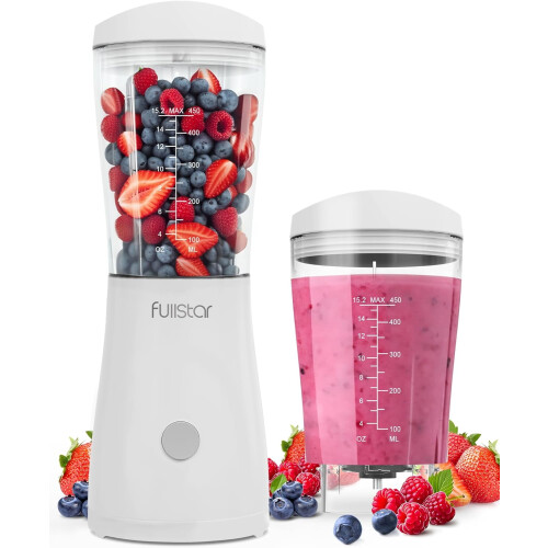 Draagbare smoothieblender 440 ml – Wit Mini Reisformaat
