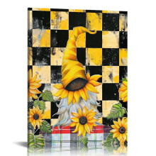 Vintage Farmhouse Gnome Canvas Art 16x20 in