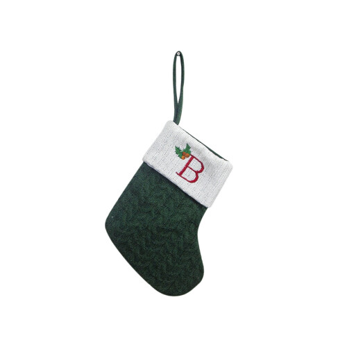 7" Knit Monogram Christmas Stocking 1