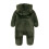 Baby Snowsuit Solid Color Hooded Footed Jumpsuit with 3