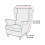 Wingback Chair Slipcover with Elastic Bottom – Beige 3