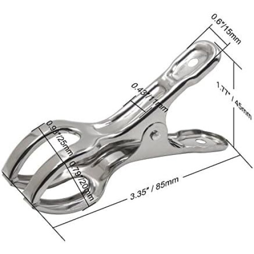 Prendedores de Roupa em Aço Inoxidável, 14 cm (5,5 polegadas), Pacote com 18 Unidades 2