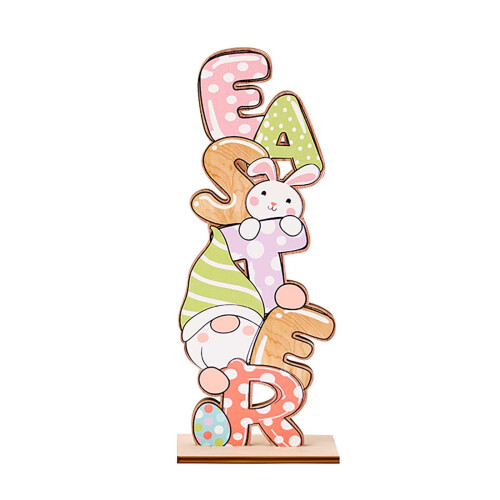 Easter Wooden Letter Ornaments with Rabbit & Egg Design 1