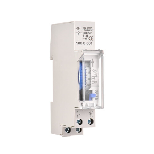 Μηχανικός χρονοδιακόπτης 24 ωρών DC12V σε ράγα DIN 2