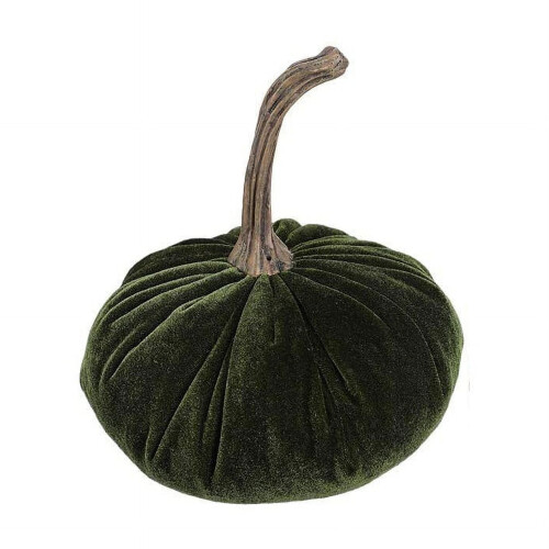 Grön sammetsfylld pumpa höstdekoration 1 st 1