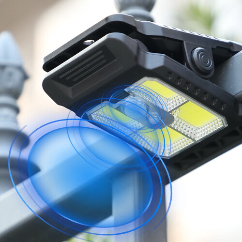 Solarbetriebene LED-Klemmleuchte mit Bewegungssensor, 3 Modi 1