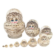 Russian Nesting Dolls Traditional Hand Carved 10 Layer Wooden