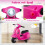 Kinder-Elektromotorrad (6V) mit LED-Scheinwerfer, Rosa 4