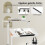Escritorio ajustable con ruedas, MDF blanco y acero 4