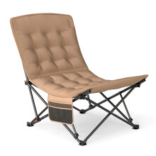 Silla de camping reclinable ajustable, capacidad de 225 kg, color caqui