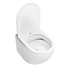 Inodoro suspendido, doble descarga, asiento de cierre suave, blanco