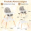 Trona convertible 6 en 1 con bandeja, gris 2