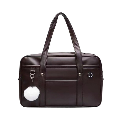 Japanese school handbag PU leather zipper large capacity