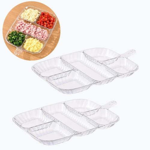 5-teiliges Vorspeisentablett-Set – 2er-Pack, lebensmittelechtes PP