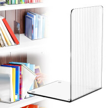 Clear acrylic bookends non-slip heavy-duty 1 pc 4.7x4.7x7.3