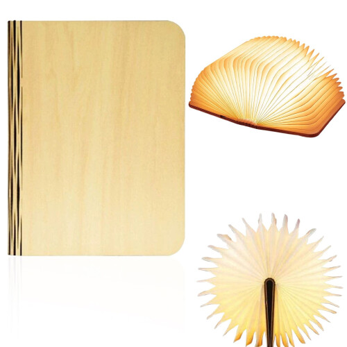 Lampe de lecture en bois LED 3 couleurs 360 pliable