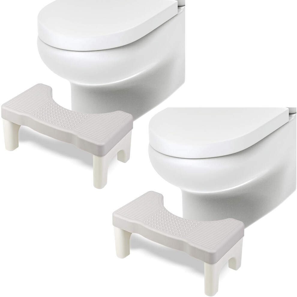 2-Pack Squat Stool for Toilet, 7-inch Plastic Footstool