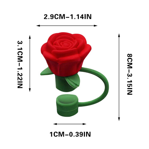 Roseformet silikonsugerørhette, 10 mm passform 2