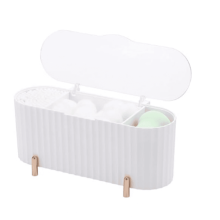 Barattolo organizer per cotton fioc e cosmetici a 3 scomparti con