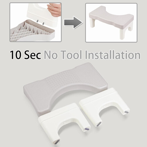 2-Pack Squat Stool for Toilet, 7-inch Plastic Footstool 2