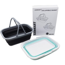 Cubo plegable SAMMART de 9,2 L con asa (2 unidades)