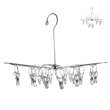 Space Saving Laundry Drying Rack with Clips for Socks Towels and Underwear