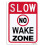 Πινακίδα "Slow Down No Wake Zone" 30x40cm Ανακλαστικό Αλουμίνιο 1