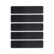 5 piezas de cinta antideslizante reflectante esmerilada de PVC negro de 24" x