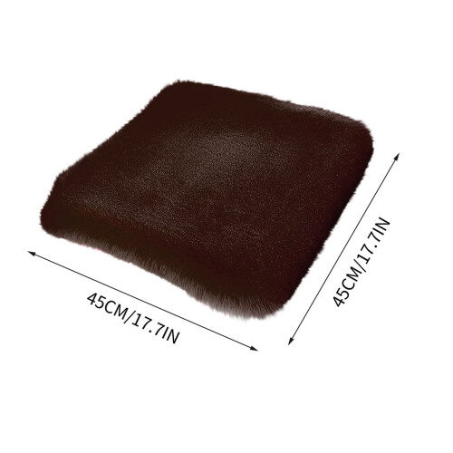 Driver Seat Cushion Winter Plush Warm Thickened 17.7x17.7 2