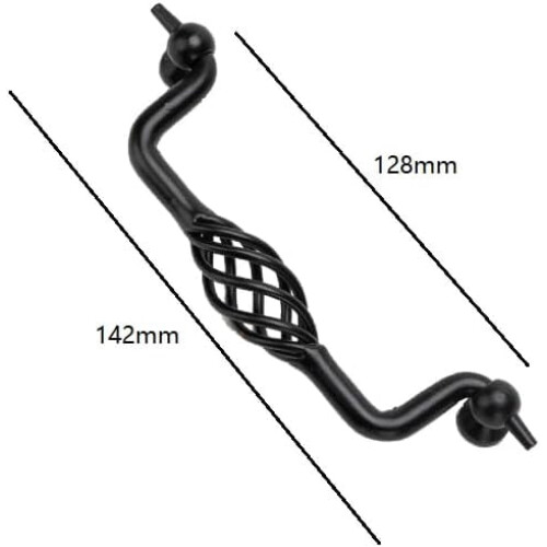 Drawer Knob Black Bird Cage Style Round Handle 4 Pack 1