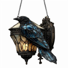 Lampe de nuit LED vintage Ă suspendre, corbeau d'Halloween en acrylique
