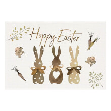 2Pcsmode Carrots Rabbit Bunny Happy Easter Placemats for Dining Table, Spring Seasonal Holiday Decoration Rustic Vintage Washable Table Mats, 1Pc D