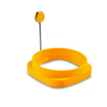 Silicone Egg Rings with Handle – Round & Square 2-in-1 Frying Rings for Eggs, English Muffins; Compatible with Griddles
