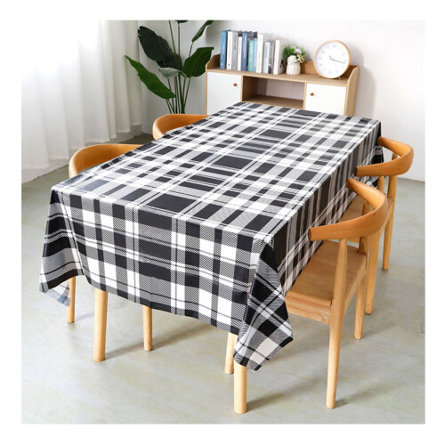 PEVA Disposable Tablecloth 54 x 108 in Checkered Waterproof