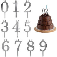Metal Number Cake Candle Holders Set, Reusable Birthday Candle Holders Compatible with Standard Candles (1 Set)