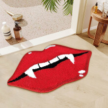 Halloween Vampire Bathroom Rug 40x60 cm Red Lip Design