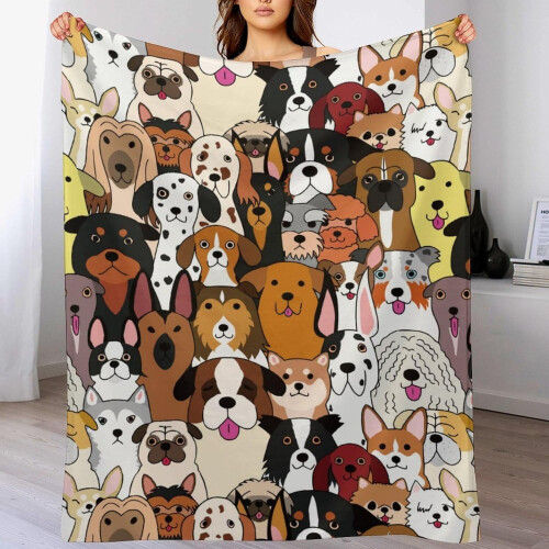 Manta de lã para cães da raça Doodle Dog, 80x60 polegadas (203x152 cm)