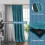 Sky Blue Crushed Velvet Curtain Panel with Floral Pattern 5