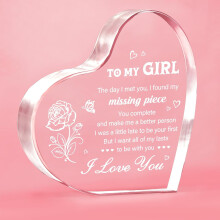 Bloque acrílico con forma de corazón, regalo para novia (1 unidad)