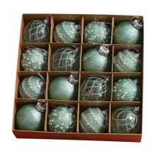 Christmas Tree Ornaments Set of 12 Green Baubles