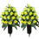 Artificial Rose Bouquet for Grave – Yellow & White, Set 1