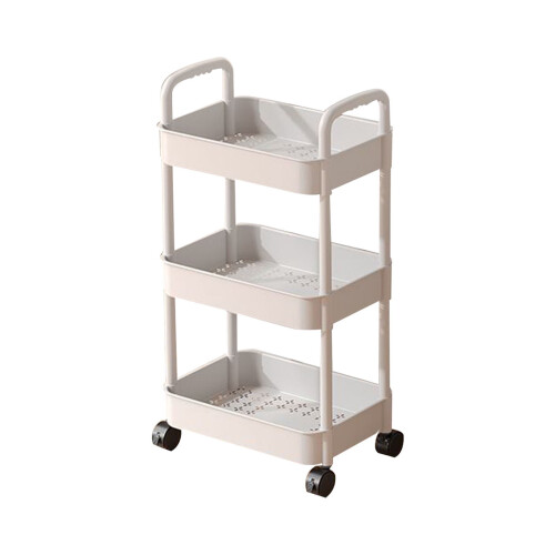 Carrello portaoggetti in plastica a 3 ripiani con ruote – Compatto e mobile 2