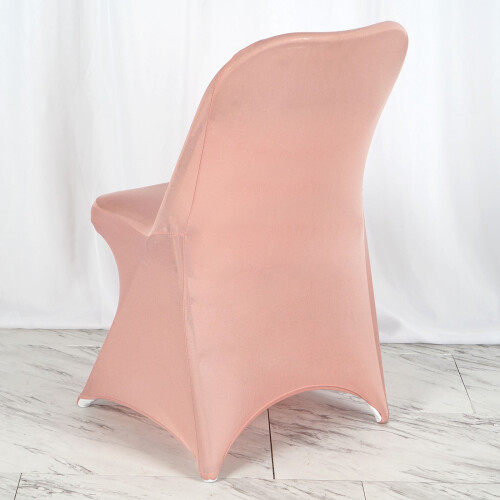 Dusty Rose Spandex Folding Chair Covers (12 Pack) 2