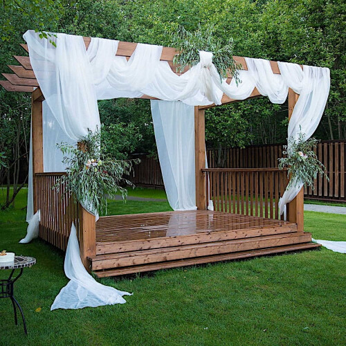 White Sheer Chiffon Curtain Panel 5 ft x 32 ft