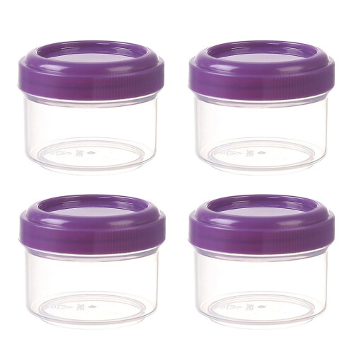 35ml Clear Plastic Storage Jars with Airtight Lids (4 Pack) 1