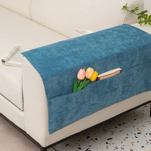 Pet Couch Arm Covers with 3 Pockets, Non-Slip Washable