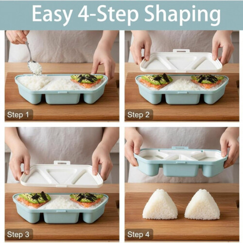 Καλούπι Onigiri 6 κοιλοτήτων, τριγωνική μηχανή μπάλων ρυζιού, μπλε 1