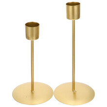 Golden Iron Candle Holder Pair – Nordic Style