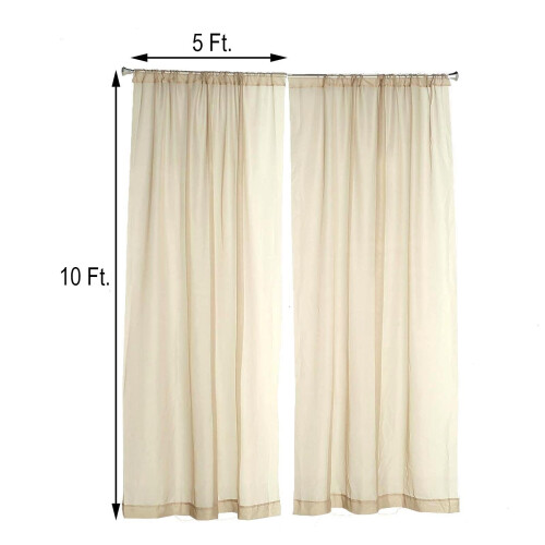 Sheer Voile Backdrop Curtains 2 Panels 5ft x 10ft 1